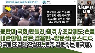 내란의힘 잡은 김용만-양문석ㄷㄷ 윤석열만의 국회 만들려 충격! (조갑제도 절레절레)