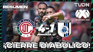 Resumen y goles | Toluca 4-1 Querétaro | Liga Mx Apertura 22 -J17 | TUDN