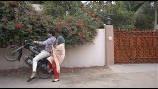 Sehar khan & Adeel chaudhry bike out of control  During shot of 7thSkyEntertainment Drama