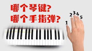 弹钢琴【入门级】用哪个手指？弹哪个琴键？