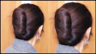 Graceful  Roll-Up Bun Tutorial | Easy & Classy Hairstyle for Any Occasion |Hair Style Girl Tutorial