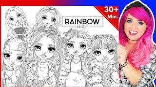 Coloring Rainbow High Dolls Coloring Pages | Bella, Amaya, Skyler, Poppy, Violet & Ruby Coloring