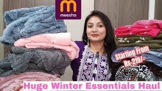 HUGE MEESHO Winter Essentials Haul | Woolen Nightsuits, Nightgown, Kurta , Bedsheet & Floor Rugs