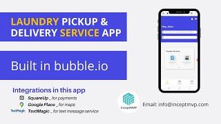 Laundry PickUp & Delivery services app built in Bubble.io | Low code/ no code app