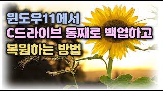 [윈도우11] C 드라이브 통째로 이미지 백업하고 복원하는 방법 소개