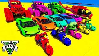 GTA 5 Incredible Race! With Super Cars, Motorcycle With Trevor! Epic Stunt Map Challenge