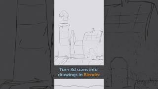 Turn 3d scans into drawings in Blender #blender #b3d #3d #3dmodeling