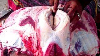 Amazing fastest workers meat cutting skills, Best beef slicing knife skills, How to cuts meat cow