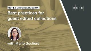 Best practices for guest edited collections