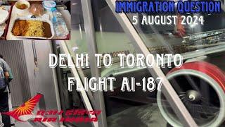 Delhi to Toronto flight Ai-187 14 hours flight view with meal details | 2 seats