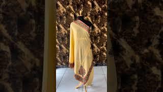 Beautiful bridal semi pashmina shawl with hand sozni work || Kashmiri shawl 2023