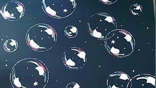 Bubbles Drawing on Black Paper | Easy Painting Ideas | Acrylic Painting for Beginners