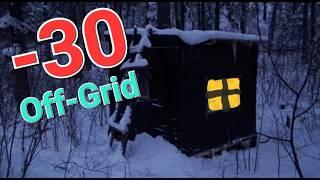 -30C Extreme Cold Cabin Overnight