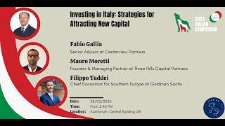 2023 Italian Symposium - Day 1 - Investing in Italy: Strategies for Attracting New Capital