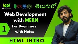 VS Code Setup and HTML Introduction in Telugu | MassCoders | Dodagatta Nihar