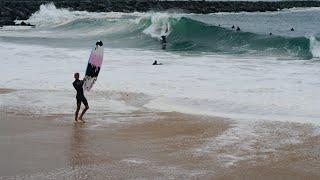 Surfers CHARGE GNARLY Newport Beach - THE WEDGE