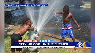 Police open fire hydrant for kids to play in Richmond