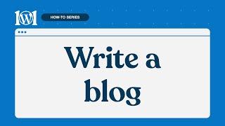 Write a blog on WordPress.com