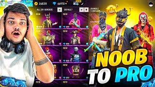 Free Fire Luckiest Noob To Pro Id Got All Rare Old Bundles From Free Spins  -Garena Free Fire