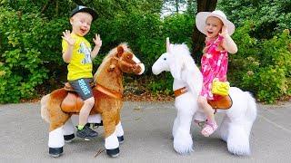 Gaby and Alex Ride on Horse Toys