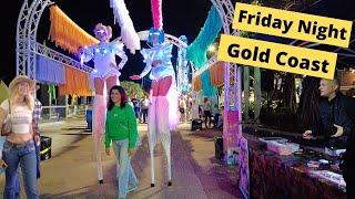 Surfers Paradise - Gold Coast Australia  Family Fun Night Out - 4K Walk