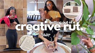 navigating a creative rut | post-hiatus update, first- time pottery, cafés & content | vlog