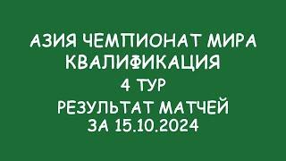 Азия Чемпионат мира. Квалификация.  4 тур. Результат матчей за 15.10.24