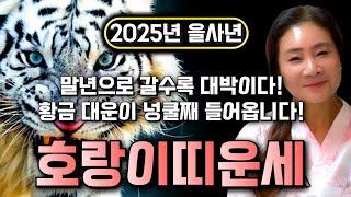 2025년 경사나는 을사년 호랑이띠운세황금 대운이 들어온다! 2025년 금전,귀인,문서운 모조리 차지한다! 말년으로 갈수록 대박납니다! 62년생 74년생 86년생 50년생 운세