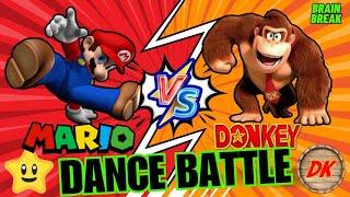 Dance Battle: SuperMario VS Donkey Kong | Brain Break | Just Dance | PE warmup | GoNoodle inspired