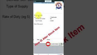 #shorts Edit or Alter Stock item in tally prime software hindi