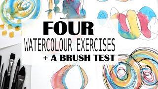 Four Abstract Watercolour Exercises + Trying Out ZenART Brushes