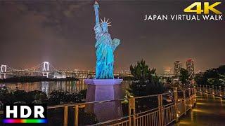 Tokyo Japan - Odaiba Late Night Summer Walk • 4K HDR