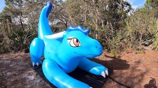 Larissa the Dragon inflatable Ride-On Pool Toy from Puffy Paws Toys