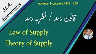 Theory of Supply | Law of Supply | Advance Economics | zea tutor | sir zafar