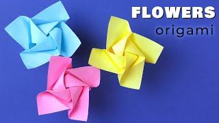 How to make beautiful paper flower origami tutorial. [No glue] Perennial Weave Origami Tutorial