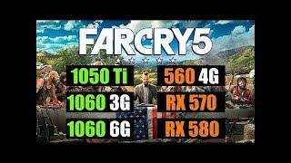 Far Cry 5 | GTX 1050 Ti vs 1060 vs RX 560 vs 570 vs 580 | FPS Test