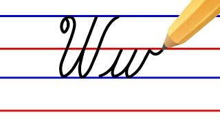 letter W, cursive handwriting practice