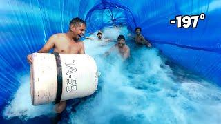 Liquid nitrogen In Tunnel Swimming Pool - Big Mistake!