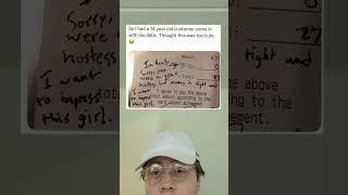 14-year-old Leaves Sweet Note Instead Of Tip To Impress Date
