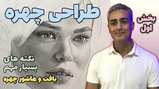 آموزش طراحی چهره, شبیه سازی و هاشور با مداد, صفر تا صد