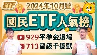 久等了～先說聲抱歉 | 00929平準金退場淡出0056規模再度超前878️ 高股息新同學961即將掛牌 | 柴鼠國民ETF人氣榜 [2024年10月號]