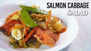 Japanese-Style Salmon and Cabbage Salad-Cooking with Mom