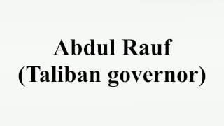 Abdul Rauf (Taliban governor)