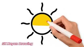 How To Draw The Sun Step By Step sk nayam draw sun