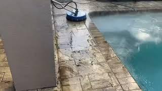 How to keep debris out of the pool when prepping pavers to seal in Riverview, Fl