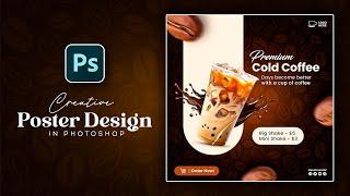 Coffee Social Media Post Design in Adobe Photoshop Tutorial | Grey Dot GFX