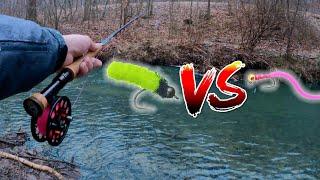 Mop Fly VS Squirmy Worm (Stocked Trout)