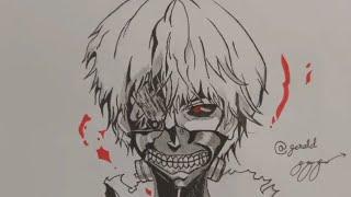 July 9, 2024 Tokyo ghoul keneki ken drawing sketch music by ilocuu