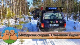 КРОССОВЕРЫ ПРОТИВ ВНЕДОРОЖНИКОВ. Нивы и УАЗы, покатушки в зимнем Мещерском лесу. Скованные льдом.