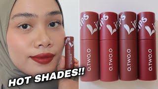 O TWO O Velvet Matte Lip & Cheek Mud // Hot shades SWATCHES